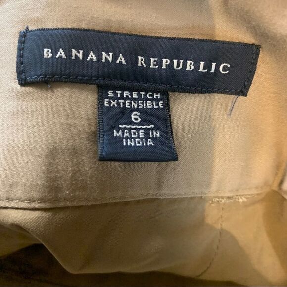 BANANA republic camel brown stretchy belted pencil skirt Sz 6 - Picture 7 of 9